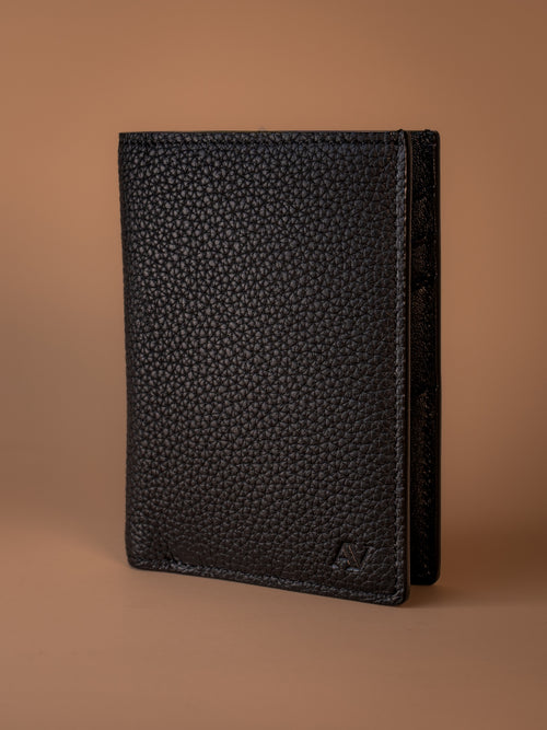 Arvell Archive — Pocket Organizer aus schwarzem Full-Grain-Kalbsleder, Ansicht 1